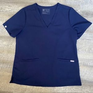 Figs Technical Collection Navy Blue Scrub Top L